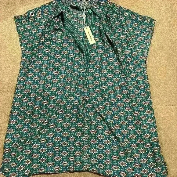 Max Studio Women's V-Neck Sleeveless Tank Top Geometric Print Size S Multicolor - Picture 1 of 6